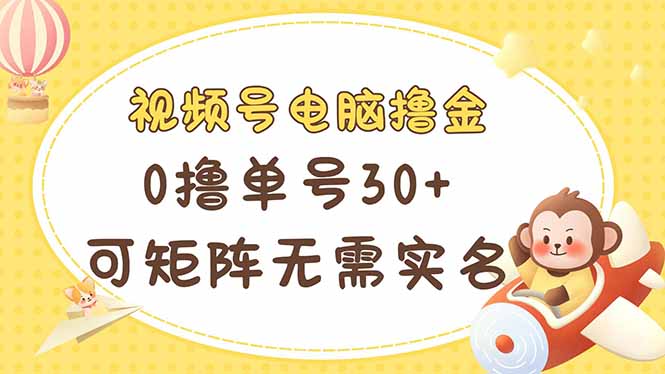 (14220期)视频号电脑撸金 0撸单号30+ 可矩阵 无需实名多号多得-苏仟云分享