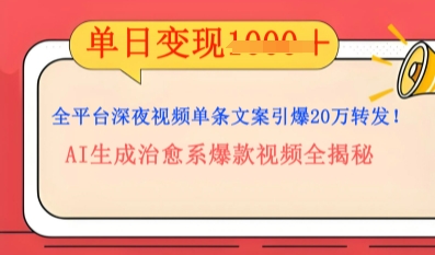 全平台深夜文案新风口:DeepSeek生成百万播放量金句,治愈系内容涨粉速度快4倍-苏仟云分享