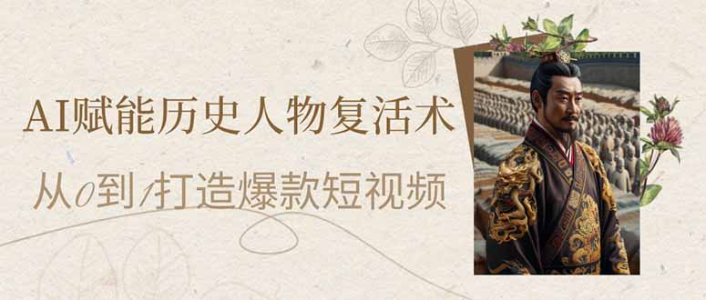 （14311期）AI赋能历史人物复活术：从0到1打造爆款短视频-苏仟云分享