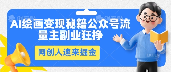 AI绘画变现秘籍:公众号流量主副业狂挣,网创人速来掘金-苏仟云分享