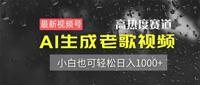 （14303期）最新视频号高热度赛道！AI生成老歌视频，小白也可轻松日入1000+-苏仟云分享
