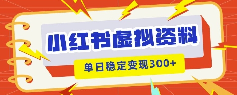 小红书虚拟项目新玩法，私域变现多张，教程+资料-苏仟云分享