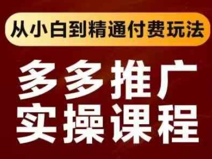 拼多多推广实操课程,从小白到精通付费玩法-苏仟云分享