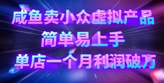 咸鱼卖小众虚拟产品，简单易上手，单店一个月利润破W-苏仟云分享